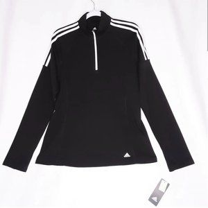 ADIDAS Women's MEDIUM French Terry UPF-50 Quarter 1/4 Zip Golf Pullover Top NWT
